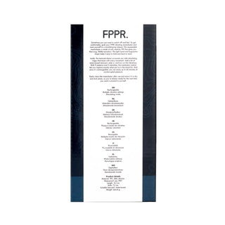 Rektangulär förpackning för en FPPR Squeezable Masturbator, med tryckt produktinformation på baksidan.