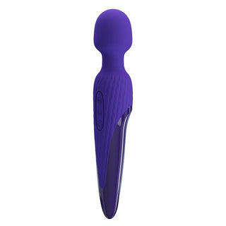 PrettyLove Anthony Wand är en lila massageapparat med ett rundat huvud, texturerat grepp och flera vibrationslägen för en personlig massageupplevelse.