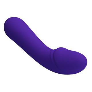 Mjuk Lila Vibrator Cetus är en lila, böjd silikondildo med en mjuk struktur och G-punktsfokus. Den har en lökformad spets och något förtjockad bas för ökad njutning.