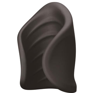 Kamaria USB Silikon Stroker är en abstrakt, mörk skulptur som visar släta, böjda linjer och en vågig, vikt design gjord av kroppssäkert silikon.