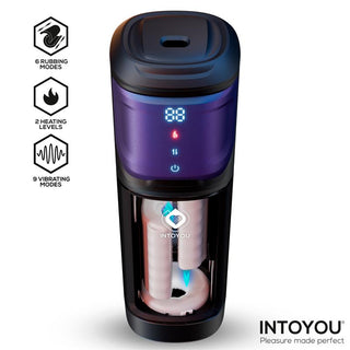 INTOYOU Nextor Värmande Masturbator är en automatisk nöjesenhet med en digital LED-display, flera lägen och ett genomskinligt hölje, som erbjuder ökad tillfredsställelse genom avancerade vibrationsfunktioner.