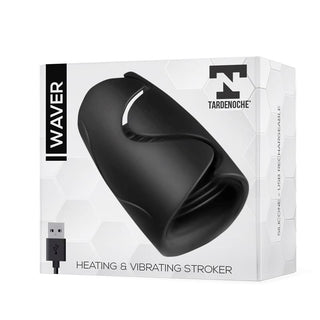 Tardenoche Waver Masturbator för män visas på en vit produktlåda med sitt namn och en USB-laddningsikon.