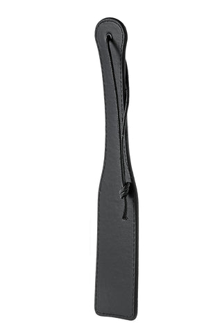Paddel i svart läder, modell Blaze Svart, 32 cm, med rundat huvud och handledsrem.