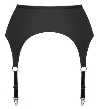 Cottelli Höfthållare är en svart höfthållare med ett brett midjeband och två justerbara hängslensband med metallklämmor. Den har en trendig design i matt look som är enkel men elegant, perfekt för att hålla upp strumpor.