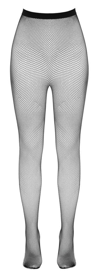 Svarta nätstrumpbyxor i one size med elastiskt midjeband, tillverkade av nylonnät, fotograferade mot vit bakgrund.