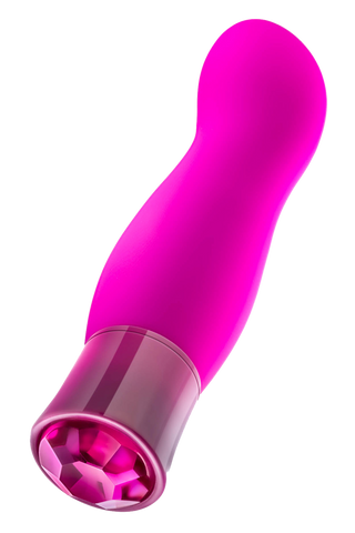 Exclusive Tourmaline Vibrator är en liten rosa G-punktsleksak med rundad spets, fasetterad bas och mild uppvärmningsfunktion för ökad avslappning.
