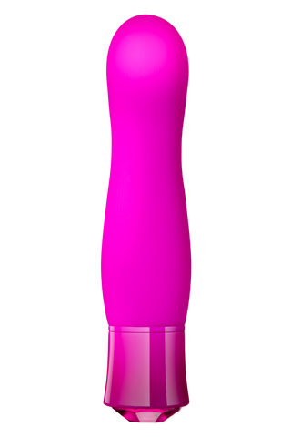 Exclusive Tourmaline Vibrator är en ljusrosa, kulformad stimulator med rundad spets och glansig bas, utformad för exakt G-punktsstimulering och visas mot en vit bakgrund.