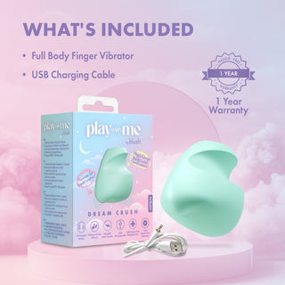 Fingervibrator i tealfärgat silikon med böjd design.