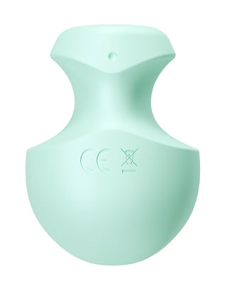 Ljusgrön, ergonomisk fingervibrator av kroppssäker silikon.
