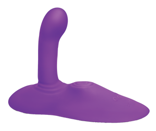 Cowgirl Rodeo Rider Thrusting är en lila sexleksak tillverkad av kroppssäker silikon, med ett böjt skaft och platt bas för mångsidig intern och extern stimulering.