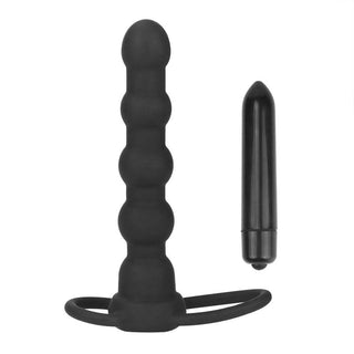 Lovetoy Dubbel Trouble Penisring har en pärlformad silikon design och innehåller en separat bullet vibrator för förbättrad stimulering.