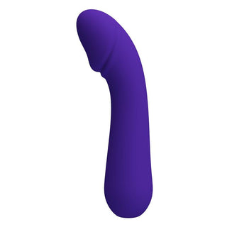 Mjuk Lila Vibrator Cetus är en lila, böjd silikonmassager gjord med slät Silikonyta för riktad avkoppling och njutning.