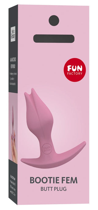 Fun Factory Bootie Fem-förpackningen har produktbilden med en touch av elegans, som lovar exceptionell anal njutning.