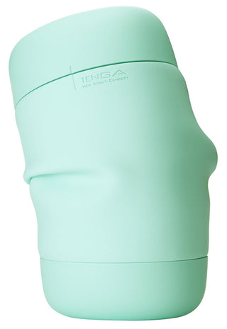 Tenga Puffy Masturbator i mintgrönt har en slät, abstrakt form med präglad text och en mjuk silikon-design för ökad njutning.