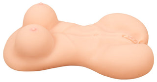Deluxe Woman Torso Masturbator är en realistisk kroppspropp i silikon med Natureskin-material för naturtrogen textur och anatomiska detaljer, mot en vanlig vit bakgrund med en ljus hudton.