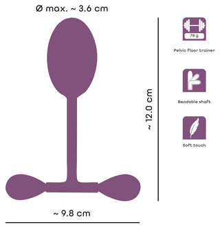 Vaginal tränare som studsar: Lila bäckenbottentränare för effektiv bäckenbottenträning, med böjbart skaft, mjuk beröring, 12 cm hög, 9,8 cm bred och väger 78 g - perfekt för att stärka knipmuskler.