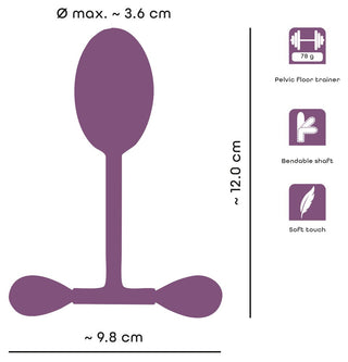 Vaginal tränare som studsar: Lila bäckenbottentränare för effektiv bäckenbottenträning, med böjbart skaft, mjuk beröring, 12 cm hög, 9,8 cm bred och väger 78 g - perfekt för att stärka knipmuskler.