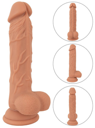 Justerbar svart sexpall med fastsatt dildo och ergonomiska handtag, fotograferad mot en enfärgad vit bakgrund.