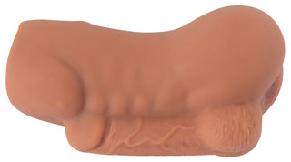 Brun TPE-analmasturbator, realistisk design med anatomiska detaljer.