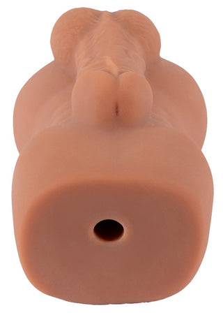 Analmasturbator i hudfärgad TPE med cylindrisk form och en realistisk anusöppning.