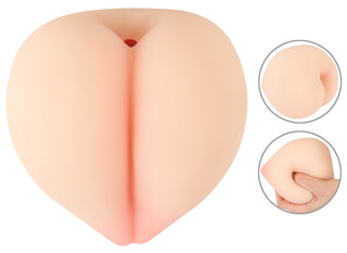 En Nature Skin-masturbator i form av en persika, med en öppning i mitten och en struktur som går att klämma på.