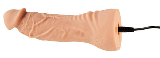 En realistisk Strap-on Set med Vibrator med en köttfärgad design och laddningskabel - perfekt för dem som söker autentiskt realistiska dildos.