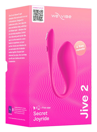 WeVibe Jive 2 är en rosa ergonomiskt designad vibrokula som har kontroll via fjärrkontroll eller app, och den kommer med snygg förpackning.
