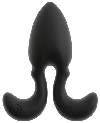 Buttplug med Flexibla Armar är en prostatamassagerare i svart silikon med dubbla böjda handtag, en strömknapp på ena handtaget och är utformad för intensiv analstimulering.