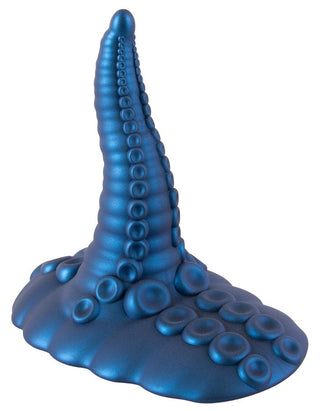 Tentakel Pad Sit On Vibrator: Glänsande blå, tentakelformad med sugkoppar på en bred, rundad bas för handsfree-stimulering.