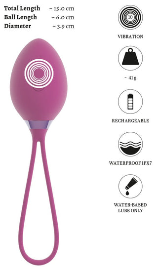 Lila, äggformad RC bäckenbottentränare med öglat handtag, vattentät design och uppladdningsbar funktion.