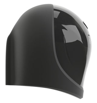 Sidovy av en blank svart hjälm med en modern, slät design och ett lätt böjt visir, som påminner om den eleganta finishen på Vibrerande Ollon Masturbator.