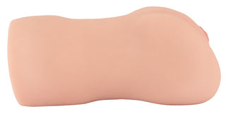 En närbild av Realistixxx RealMasturbator Lösvagina, tillverkad av Natureskin-material och med verklighetstrogna detaljer.