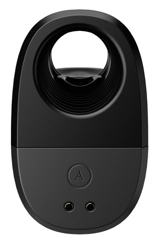 Arcwave Ion 2 Masturbator för män är svart och ovalformad, med en cirkulär toppöppning, två små bottenhål och innovativ Pleasure Air-teknik.
