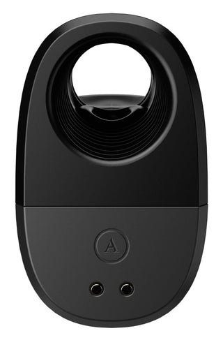 Arcwave Ion 2 Masturbator för män är svart och ovalformad, med en cirkulär toppöppning, två små bottenhål och innovativ Pleasure Air-teknik.