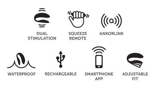 Upplev We-Vibe Chorus Parvibrator - en innovativ fjärrstyrd parvibrator med Dual Stimulation, Squeeze Remote, Ankorlink, vattentäthet, uppladdningsbart batteri, smartphone-app och justerbar passform för maximal njutning.