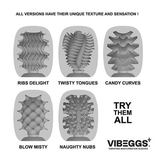 Vibeggs Twisty Tongues Sleeve har en unik inre textur utformad för att ge intensivt stimulerande känslor.