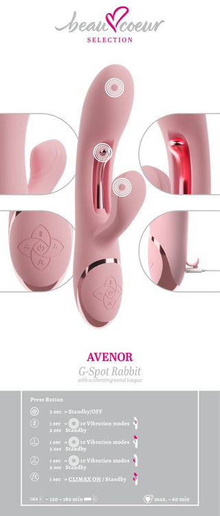 Kaninvibrator i rosa silikon med kontrollknappar och en böjd design för stimulering av G-punkten.