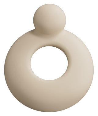 Beige silikon Lovense Spinel, slät, munkformad med rund knopp och centralt hål.