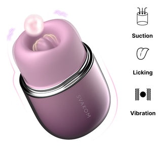 Rosa Svakom Klitty-klitorisstimulator med sugkopp i spetsen.