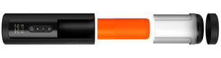 En Arcwave Thruster-enhet i svart, orange, vitt och grått, visad i delar med funktionerna för rotation och autopilot synliga.