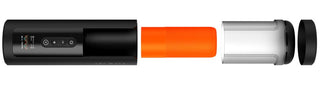 En Arcwave Thruster-enhet i svart, orange, vitt och grått, visad i delar med funktionerna för rotation och autopilot synliga.