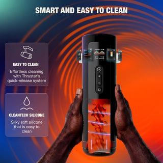 Arcwave Thruster-masturbator i svart, med rotationsfunktion och tillverkad i CleanTech-silikon för enkel rengöring.