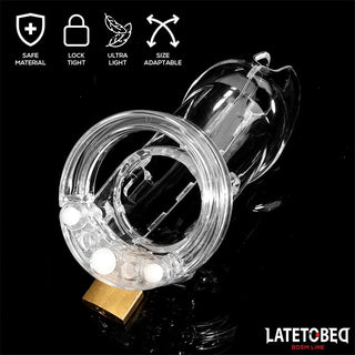 LateToBed Transparenter Peniskäfig lang