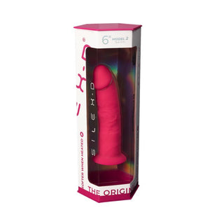 Dildo av modell 2 Dual Density från Pink Silexd, 17 cm, tillverkad av Silexpan-silikon, med en realistisk design.