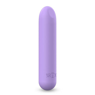 Sulley Liquid Silikon Bulletvibrator är ett lila, kulformat föremål med en slät silikonyta, som står upprätt och har små symboler nära basen med spännande vibrationsfunktioner.