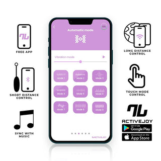 IntoYou Vibratorägg har ActiveJoy-appen, en fjärrkontrollplattform som erbjuder musiksynkronisering och fjärrkontrollikoner, vilket säkerställer sömlös hantering av din enhet.