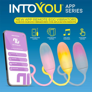 Upptäck IntoYou Vibratorägg med hjälp av den användarvänliga ActiveJoy-appen, med smarttelefonkontroller och framhäver dess vattentät-design.