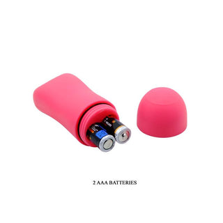 Rosa silikonvibrator i form av ett musselskal med fjärrkontroll, batteridriven och drivs av 2 AAA-batterier.