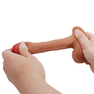 Pretty Love Warnell dildo, köttfärgad, realistisk penisform, tillverkad av TPR-material.