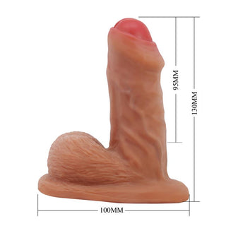 Rosa TPR-dildo med 130 mm höjd, 100 mm bas och 95 mm skaft; har en vattentät design.